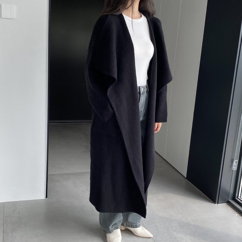 Women Cardigan Sweater Crew Neck Thick Sweater Fall and Winter Lapels Loose-Fitting Long Sleeve Sweater A3386