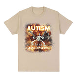 Autism Superpower Funny Skeleton Graphic Tee Shirt