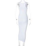 Women Dresses Sexy Dress Summer Sexy U Collar Sleeveless Slim Fit Skirt