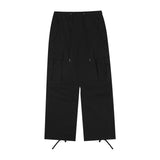 Men Sweatpants Workwear Wide-Leg Casual Pants Pleated Straight Loose Drawstring Ankle-Tied Trousers