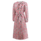Women Date Dress Autumn and Winter Leisure Floral Print Long Sleeve Dress