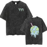 Rapper JUICE WRLD Graphic T-Shirt Men's Hip Hop Vintage Washed