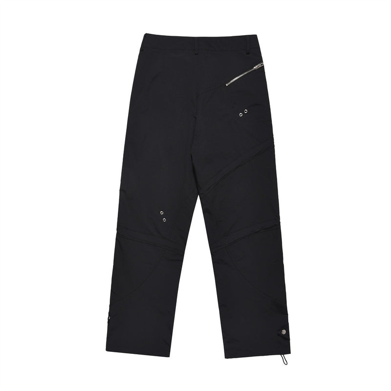 Men Sweatpants Casual Pants Boys Irregular Stitching Straight-Leg Trousers