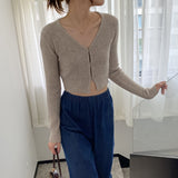 Women Cardigan Sweater Long Sleeve Knitted Sweater Cardigan Slim V-neck Sexy Sweater Coat 8t8232
