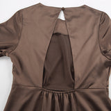 Women Dress Flared Sleeve High Waist Dress Spring Short Skirt