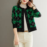 Women Knitted Cardigan Spring Knitted Cardigan Short Knitted Sweater Coat