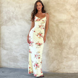 Women Dresses Spring U-Neck Dress Hip Spaghetti Straps Dress