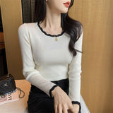 Women Knitted Pullover Autumn and Winter Slim Fit Sweater Cropped Top