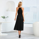 Women Date Dress Sexy Slim-Fit Pleated Dress Summer Dress