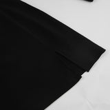 Women Dress Elegant Retro Black Dress Skinny Hip Skirt