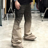 MIJKO Mens Vintage Pants Gradual Change Color Unisex Bootcut Pants