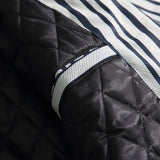 Unisex Winter Cotton Coat Vertical Stripes Collarless Cotton-Padded Clothes Retro Loose Cotton Coat