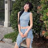 Women Dresses Summer Midriff-Baring Top Suit (Csm202404)