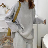 Women Knitted Pullover Turtleneck Autumn and Winter Loose Knitwear Top