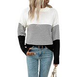 Women Knitted Sweater Autumn and Winter Striped Sweater