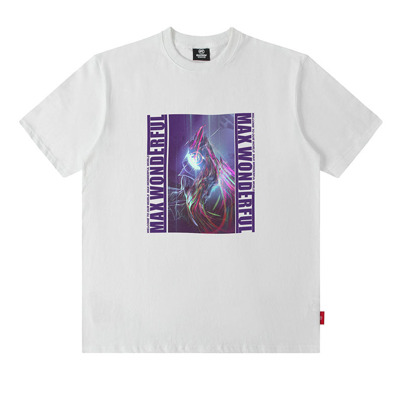 Men's T Shirt Printed Short-Sleeved T-shirt Men's and Women's Oversize round Neck Couple Half Sleeve T-shirt