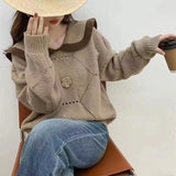 Women Knitted Pullover Autumn and Winter Three-Dimensional Loose Sweater