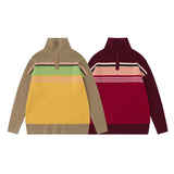 Unisex Sweater Autumn Striped Love Embroidered Sweater