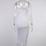 Women Dresses Knitted Square Collar Sling Dress Long Dress