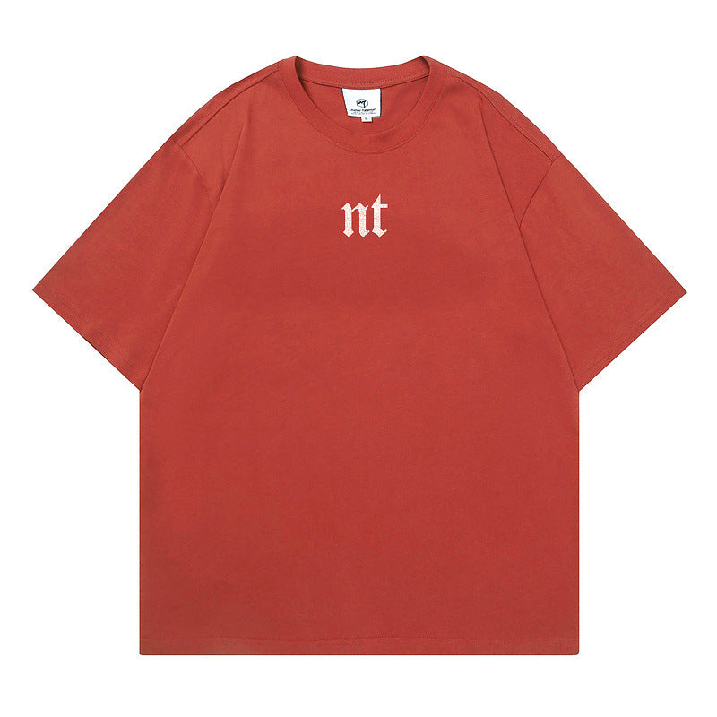Men T Shirt Vintage Graffiti Distressed Short Sleeve T-shirt