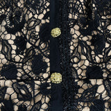 Women's Evening Dress Casual Lace Hollow Short Sleeve Dress