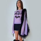 Women Knitted Sweater Loose Embroidered Woolen Top