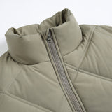 Unisex Winter Cotton Coat Stand-up Collar Cotton-Padded Clothes Vintage Zipper Pocket Warm-Keeping Cotton Clothing