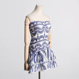 Women Dresses Summer Sexy Embroidery Dress Hollow-out Dress (Qymy0409)