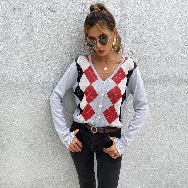 Women Knitted Sweater Autumn Top Long Sleeve Short Light Cardigan
