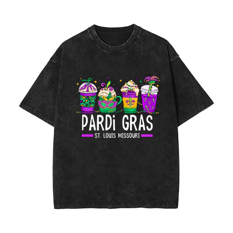 Washed and old retro short-sleeved T-shirt