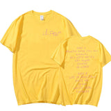 Rapper Lil Peep Pink Print Graphic Tee Shirt Men Casual