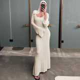 Women Dresses Fall/Winter Slim Hooded Long Sleeve Dress
