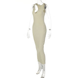 Women Dresses Sexy Dress Summer Sexy U Collar Sleeveless Slim Fit Skirt