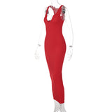 Women Dresses Sexy Dress Summer Sexy U Collar Sleeveless Slim Fit Skirt