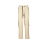 MIJKO Mens Vintage Pants Chain Embellished Drawstring Casual Bootcut Pants