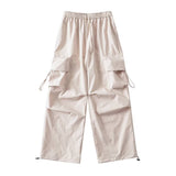Women Sweatpants Autumn Three-Dimensional Pocket Overalls Loose Tappered Trousers