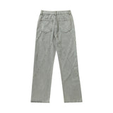 Men Jeans Straight-Leg Denim Trousers Washed and Worn Jeans