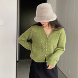 Women Cardigan Sweater Cardigan Coat Wool Button Coat Spring Y950