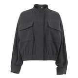 Women Trench Coat Women's Woolen Jacket Short Top Autumn and Winter Puff Sleeve Women's Clothing