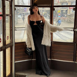 Women Dresses Satin Dress Spring Sexy Suspender Dress (Csm202403)