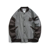 Unisex Jacket Retro Baseball Uniform Jacket Men's and Women's Loose Embroidered Striped Jacket