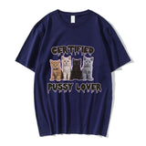 Funny CerTified Pussy Lover Meme Cat T Shirt Men Women Fashion