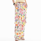 Women Pants Full Printed Floral Corduroy Casual Pants