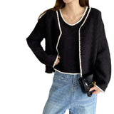 Women Knitted Two-Piece Set Autumn Knitted Two-Piece Short Top Suit X3012