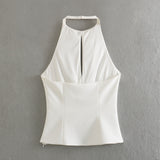 Women Tops Summer Bow Top Sexy Vest