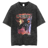 Washed retro men's short-sleeved t-shirt summer, printed t-shirt