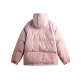 Unisex Winter Cotton Coat Gradient Hooded Cotton-Padded Coat Embroidered Cotton-Padded Coat