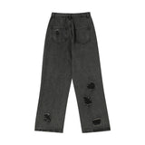 Men Jeans Washed Jeans Loose Slim Trousers