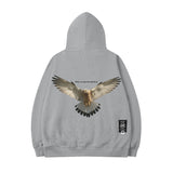 Men Hoodie Hip Hop Retro White Pigeon Printed Sweater