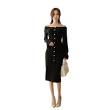 Women Maxi Dress Autumn Winter Sexy Long Sleeve Dress